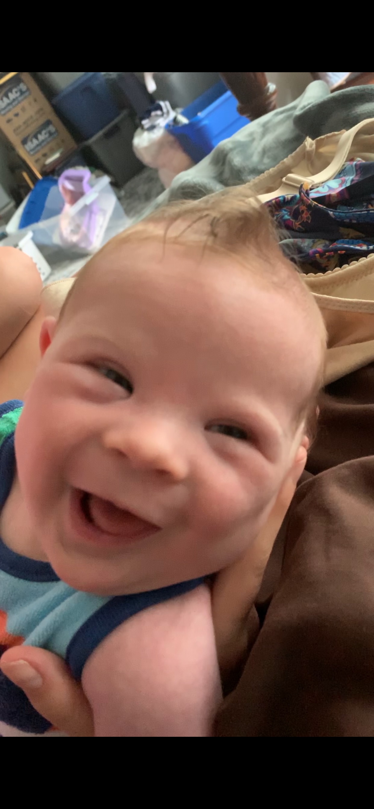 Baby Charlie with a big smile